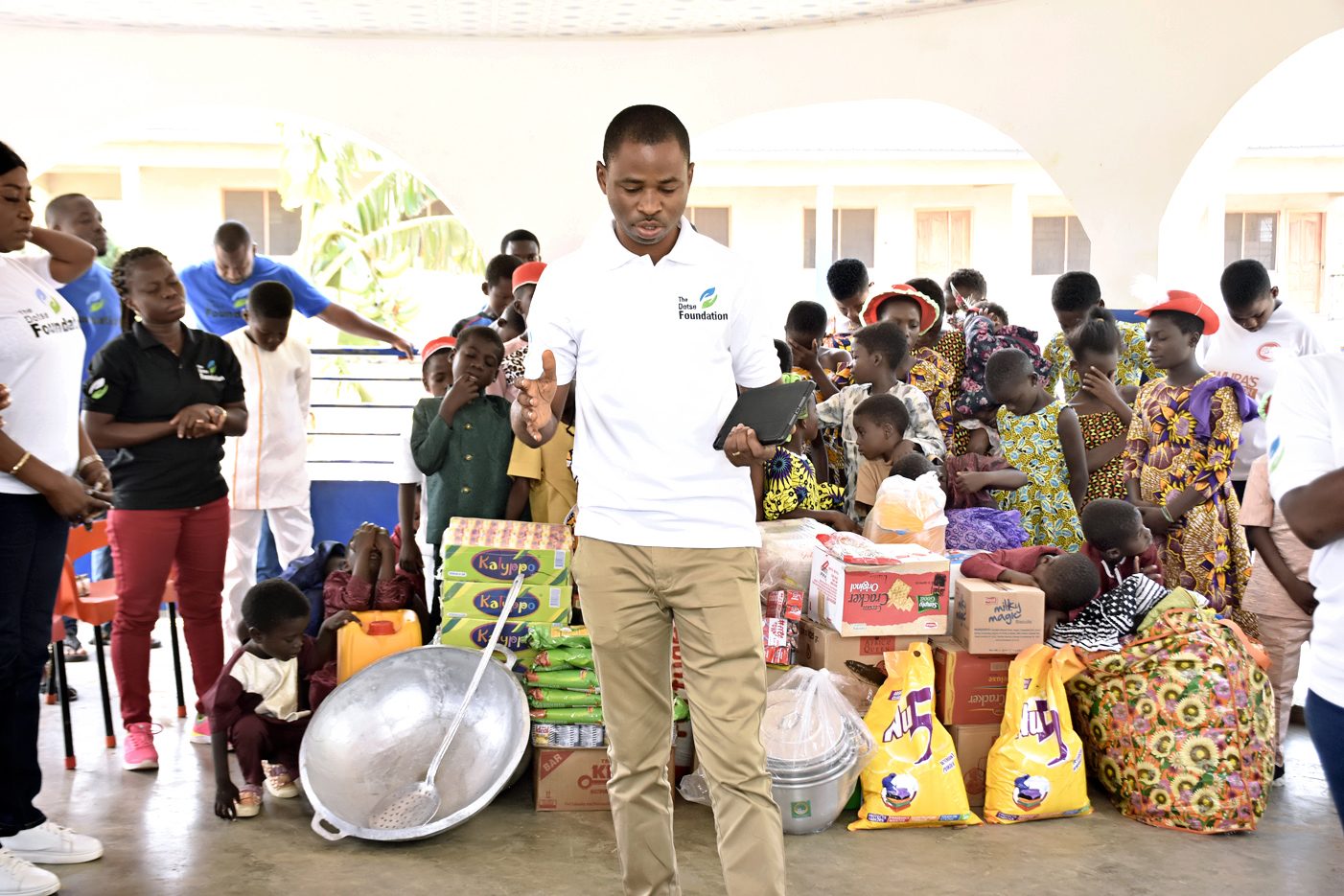 Supplies gathered for handover at the Eye of the Lord Orphanage