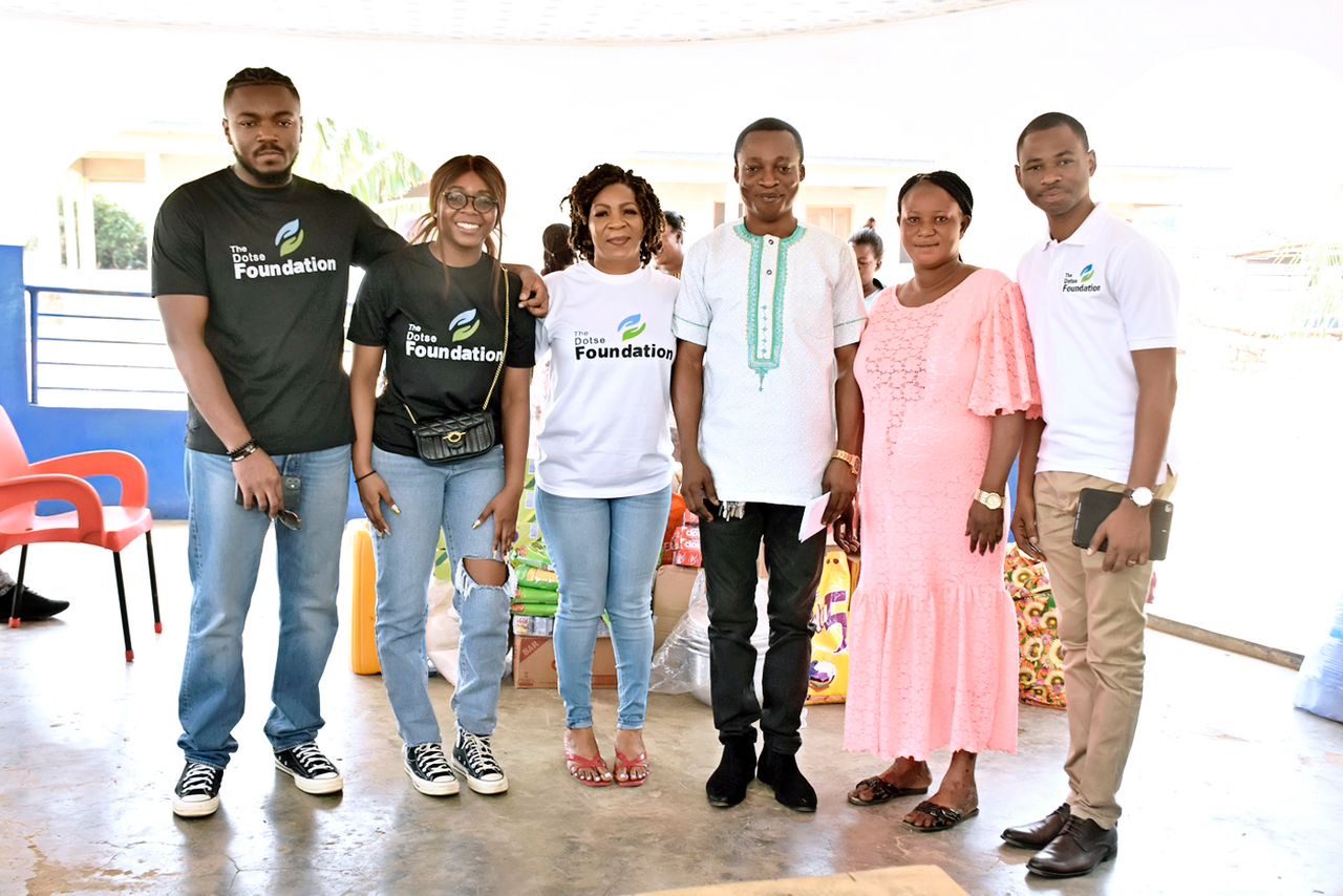 The Dotse Foundation team with the caregivers who run the home